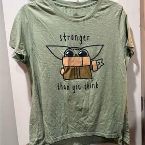 Green 'Stronger Than You Think' Baby Yoda Graphic Tee